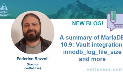 A summary of MariaDB 10.9: Vault integration, innodb_log_file_size and more