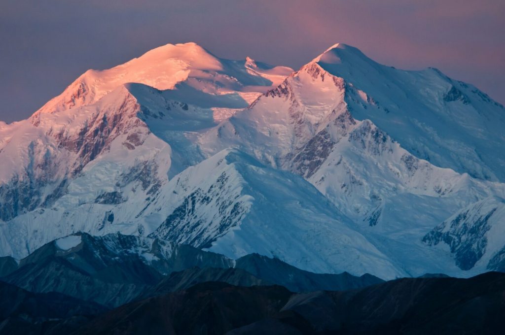 Mount McKinley covered with snow is impressive