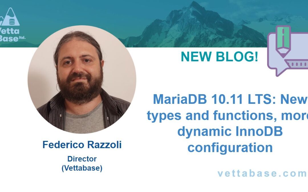 MariaDB 10.11 LTS: New types and functions, more dynamic InnoDB configuration